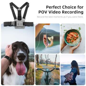 Mobile Phone Chest Strap Mount with Cell Phone Clip and Camera Holder for POV/VLOG/Video Recording/C...
