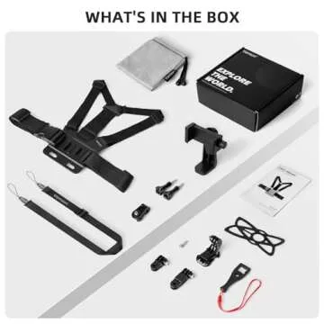 Mobile Phone Chest Strap Mount with Cell Phone Clip and Camera Holder for POV/VLOG/Video Recording/Cycing/Kayak/Fishing Compatible with iPhone,Samsung, for GoPro Hero 13 12 11 10 9,Insta360,DJI,AKASO