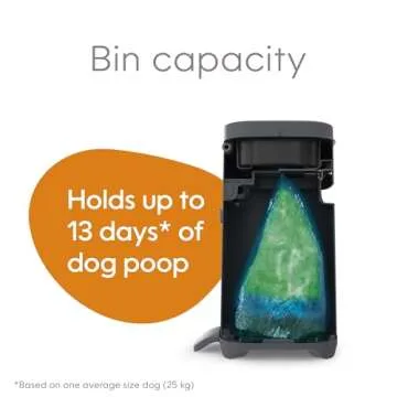 Pet Genie Pail | Dog Waste Disposal System for Outdoor and Indoor Odor Control | Dog Poop Trash can | Includes 1 Square Refill Bag That Lasts up to 2 Months