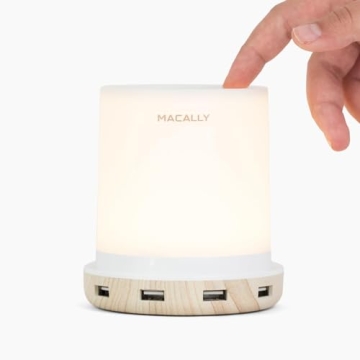 Macally Small Touch Lamps with USB Charging