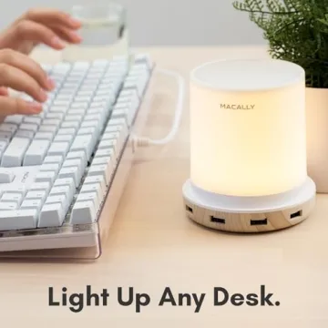 Macally Small Touch Lamps with USB Charging