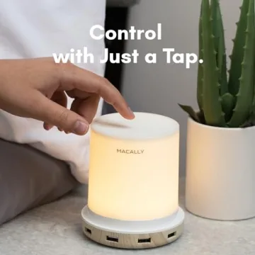Macally Small Touch Lamps with USB Charging
