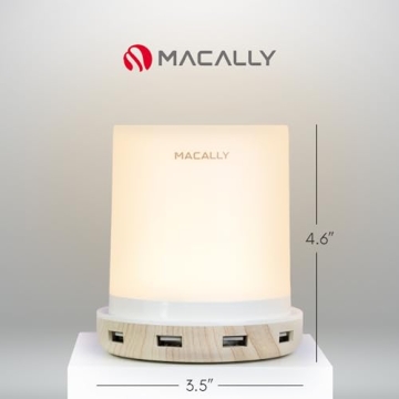 Macally Small Touch Lamps with USB Charging