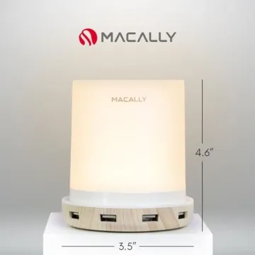 Macally Small Touch Lamps with USB Charging