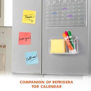 BEYGORM Magnetic Dry Erase Marker Holder for Whiteboard,Non-slip Acrylic Magnet Pen Holder for Fridge Refrigerator,Locker Organizer for Work,Locker Accessories,Pencil Cup for Desk,Marker Organizer