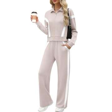 XIEERDUO Lounge Sets for Women Zip Up Sweatshirt Two Piece Holiday Outfits Matching Tracksuit Athlei...