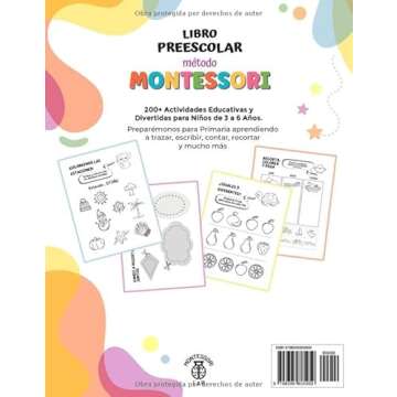 Libro Preescolar XXL - Método Montessori: 200+ Actividades Educativas y Divertidas para Niños de 3...