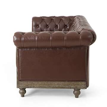 Christopher Knight Home Castalia Sofas, Dark Brown + Natural