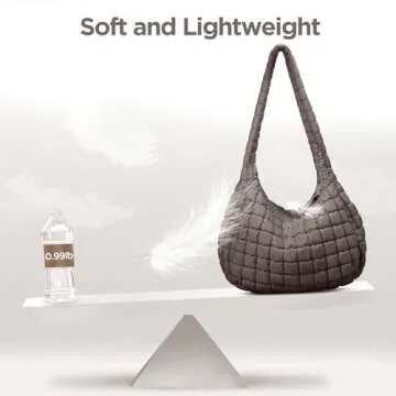 Puffer Tote Bag for Women Large Quilted Tote Bag Quilted Carryall Bag Soft Puffy Crossbody Bag Hobo Handbags Puff Purse