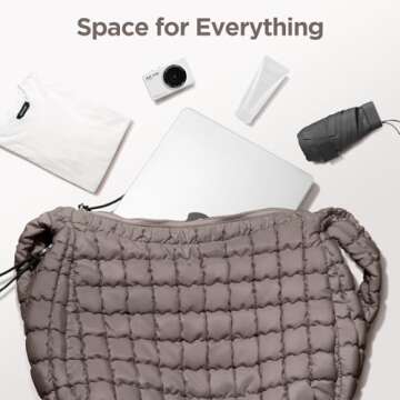 Puffer Tote Bag for Women Large Quilted Tote Bag Quilted Carryall Bag Soft Puffy Crossbody Bag Hobo Handbags Puff Purse