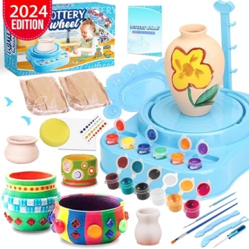 Insug Mini Kids Pottery Wheel: Complete Painting Kit for Beginners with Modeling Clay and Sculpting ...