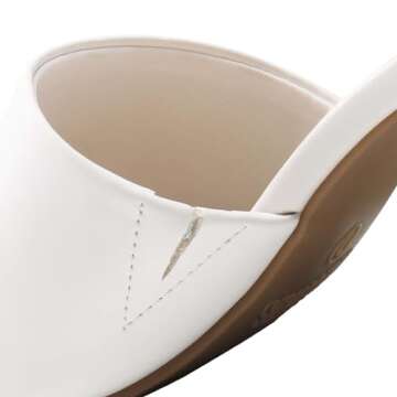 DREAM PAIRS Women's Square Open Toe Heels Sandals Low Block Chunky Heeled Sandals Slide Sandals Slip on Comfortable Casual Pumps Shoes,Size 8,WHITE-PU,SDHS2432W