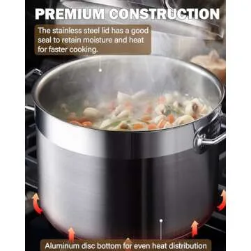 Cooks Standard 02616 Professional Grade Lid 30 Quart Stainless Steel Stockpot, Silver