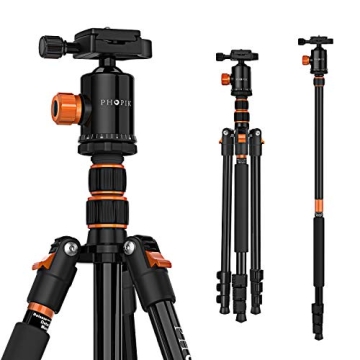 PHOPIK 77" Camera Tripod for DSLR - Lightweight & Adjustable