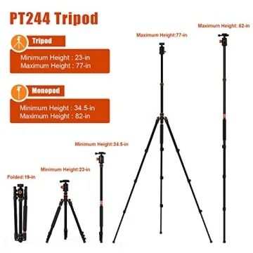 PHOPIK 77" Camera Tripod for DSLR - Lightweight & Adjustable