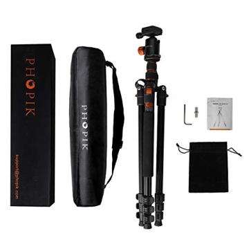 PHOPIK 77" Camera Tripod for DSLR - Lightweight & Adjustable