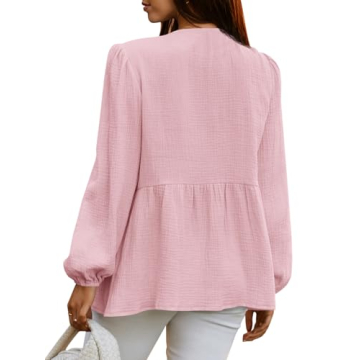 Tankaneo Pink Babydoll Top with Bow Tie Front