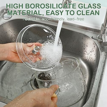 GANAZONO Clear Borosilicate Cooking Pot with Lid