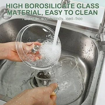 GANAZONO Clear Borosilicate Cooking Pot with Lid