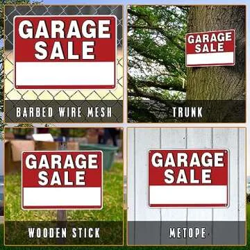 5Pcs Garage Sale Sign Kits, 14" x 10" Double-Sided Plastic Garage Sale Signs, 280 Multi-Color Pricin...