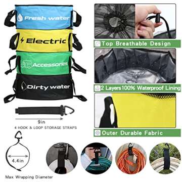 Waterproof RV Hose Storage Bag Set for All Camping Gear