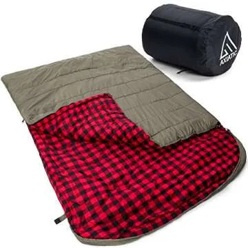 AXIATIC Kodiak King 20f King Size Oversize 2 Person Cold Weather Double Sleeping Bag