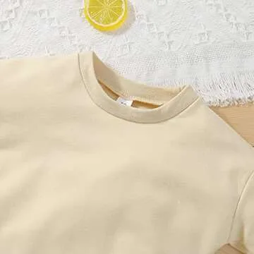 Sweatshirt Romper for Infant Baby Girl Boy Long Sleeve Crewneck Oversized Bodysuit Waffle Fall Winter Pullover Top (Solid Khaki, 12-18 Months)