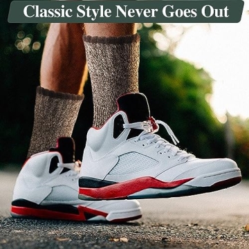 Annsuki Men's Wool Socks - 5 Pack Thermal Winter Comfort