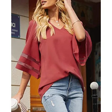 LookbookStore Women's Bell Sleeve Tops For Summer 2024