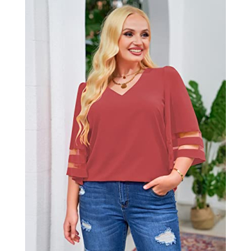 LookbookStore Women's Bell Sleeve Tops For Summer 2024