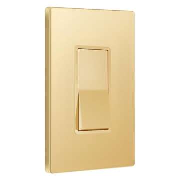 ENERLITES Elite Series Decorator Switch with Screwless Wall Plate, Paddle Light Switch, Single Pole,...