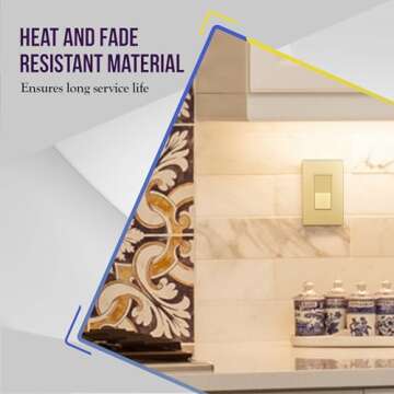 ENERLITES Elite Series Decorator Switch with Screwless Wall Plate, Paddle Light Switch, Single Pole, 3 Wire, Grounding Screw, Residential Grade, 15A 120V, UL Listed, 91150-GDWP, Gold with Wall Plate