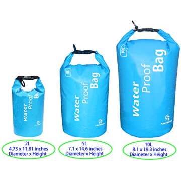 Freegrace Waterproof Dry Bag - Lightweight Dry Sack with Seals and Waterproof Case -Float on Water -...