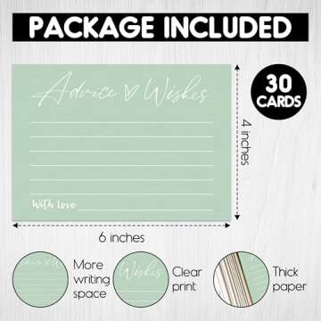 30 Pieces Advice and Wishes Cards, Minimalist Wedding Advice Cards, 4x6 Inches Advice Card, Wedding ...