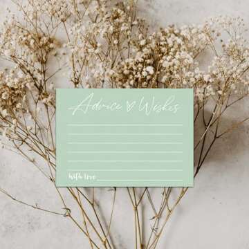 30 Pieces Advice and Wishes Cards, Minimalist Wedding Advice Cards, 4x6 Inches Advice Card, Wedding Registry Ideas, Advice Cards for Bridal Shower, Baby Shower, Newlyweds, Graduate-A05