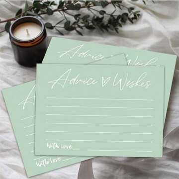 30 Pieces Advice and Wishes Cards, Minimalist Wedding Advice Cards, 4x6 Inches Advice Card, Wedding Registry Ideas, Advice Cards for Bridal Shower, Baby Shower, Newlyweds, Graduate-A05
