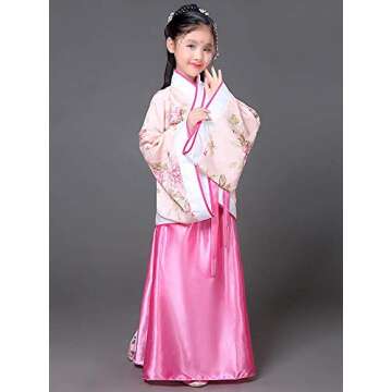 Lazutom Girls' Ancient Chinese Traditional Hanfu Dress - Perfect for Parties and Dress-Up