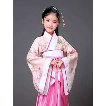 Lazutom Girls' Hanfu Dress for Parties and Occasions