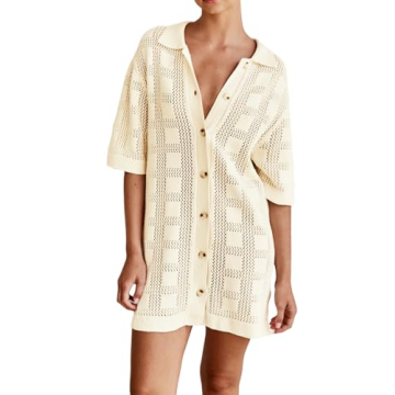 Stylish Kedera Women's Crochet V-Neck Summer Dress with Cutouts