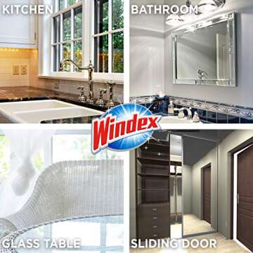 Windex Wipes Glass Cleaning Ammonia Free, Pre-Moistened Glass and Surface Wipes to Clean Home Surfaces, Crystal Rain Fresh Scent, 38 Count