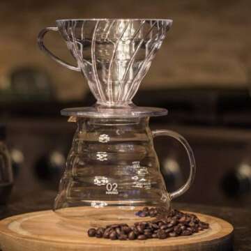 Hario V60 Plastic Coffee Dripper, Size 02, Clear