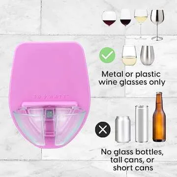 30 Watt Silicone Wine Glass Holder for Bath & Shower, Give The Gift of an at Home Spa Bathtub Relaxation