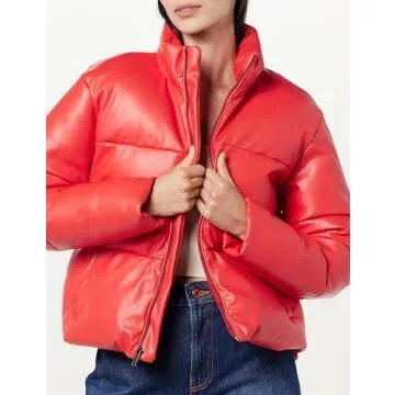 Chic Vegan Leather Puffer Jacket for Winter Fashion