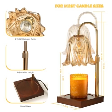 GODONLIF Dimmable Candle Warmer Lamp in Gold