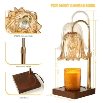 GODONLIF Dimmable Candle Warmer Lamp in Gold