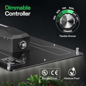 VIVOSUN VS2000 LED Grow Light with Samsung LM301 Diodes & Brand Driver Dimmable Lights Sunlike Full Spectrum for Seedling Veg & Bloom Plant Grow Lamps for 4x2/3x3 Grow Tent