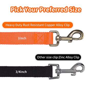 HIKISS Long Dog Leash Obedience Recall Training Agility Lead with Thickening Material for Large Dog - 15ft 20ft 30ft 50ft 100ft Training Leash(Orange 30ft)