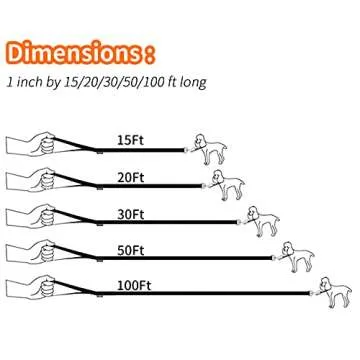 HIKISS Long Dog Leash Obedience Recall Training Agility Lead with Thickening Material for Large Dog - 15ft 20ft 30ft 50ft 100ft Training Leash(Orange 30ft)