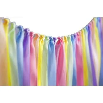 Kingsnow Highchair Banner Birthday Ribbon Garland 40 inches Chair Tutu Skirt for Ice Cream Party Dec...