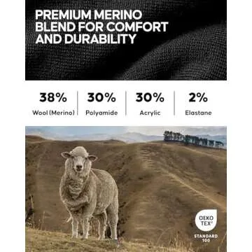 DANISH ENDURANCE Merino Wool Light Hiking Socks, Cushioned & Moisture Wicking Hiking Socks, Men, Women & Kids, 3 Pack